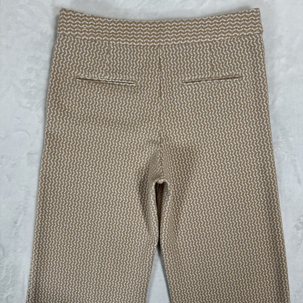 Ann Taylor Wide Leg Cropped Pants Size 8 Textured Stretch Knit Office Casual - Picture 5 of 16